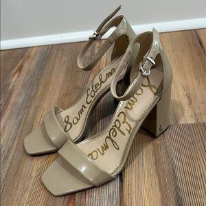 Sam Edelman Beige Block Heel Sandals